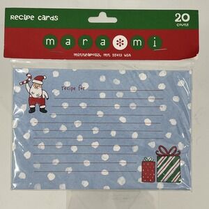 Vintage Mara Mi Santa Christmas Blank Recipe Cards 20 Double Sided